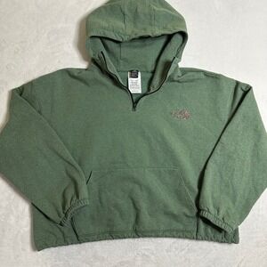 The North Face XL Green Quarter Zip Fleece Hoodie Circular Design Sustainability